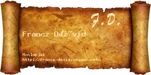 Francz Dávid névjegykártya