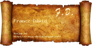 Francz Dávid névjegykártya